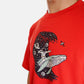 Surfer Oversized Terry T-Shirt in Red - Womens - Crazy Mosquitoes