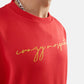 Urban Cheetah Oversized Fleece Sweatshirt in Red - Crazy Mosquitoes