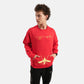 Urban Cheetah Oversized Fleece Sweatshirt in Red - Crazy Mosquitoes